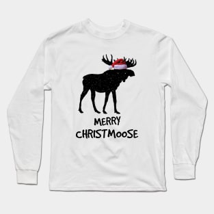 Merry Christmoose: Funny Merry Christmas for Moose Lovers Long Sleeve T-Shirt